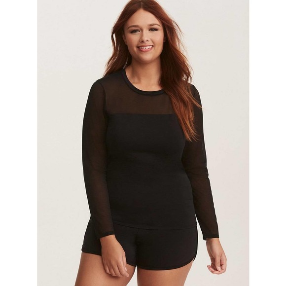 torrid Other - Torrid Black Mesh Long Sleeve Swim Shirt Size 1